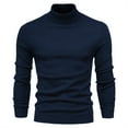 thumbnail image 3 of GA WEIHUA Fall Clearance Deals! Turtleneck Sweaters for Men Slim Fit Long Sleeve Sweater Solid Color Stretch Soft Pullover Tops Shirts(Navy,XL), 3 of 5