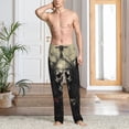 thumbnail image 2 of Fotbe Vintage Winged Rose Skull Pantalones de Pijama para Hombre, Pantalones de Dormir, Pantalones de Casa con Cintura Ajustable y Bolsillos-Large, 2 of 6