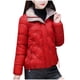 thumbnail image 2 of Parkas de manga larga para mujer, abrigo cálido con bolsillo, chaqueta larga con cuello vuelto, abrigo de invierno de plumón para mujer, 2 of 5