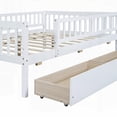 thumbnail image 2 of Full Size Wood Platform Bed with Two Drawers, White, for Bedroom, 2 of 17