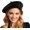 Black, variant on Beret Hats for Women Man Solid Color Classic Beanie Winter Cap Painter Berets.