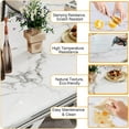 thumbnail image 3 of 70" Rectangular Dining Table for 6 People, Modern Faux Marble Kitchen Table with Stainless Steel Legs, Dining Table for Dining Room, Living Room, 3 of 7