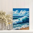 thumbnail image 2 of UXIEQU Ocean Wave Embroidery Canvas Wall Art 15.75x11.81 Inches, 2 of 8