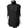 thumbnail image 3 of Suéter de punto grueso de manga larga con cuello alto para mujer, blusas cálidas de invierno, ponchos y capas de punto para mujer, blusas de punto con cuello alto, suéter de crochet, 3 of 5