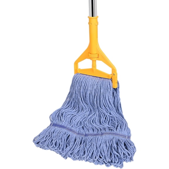 Commercial Mop, 63Inch Handle Heavy Duty Industrial Mop Looped-End String Wet Mops for Floor Cleaning for Warehouse, Workshop, Garage, Office, Home, Deck(1 Mops Head)
