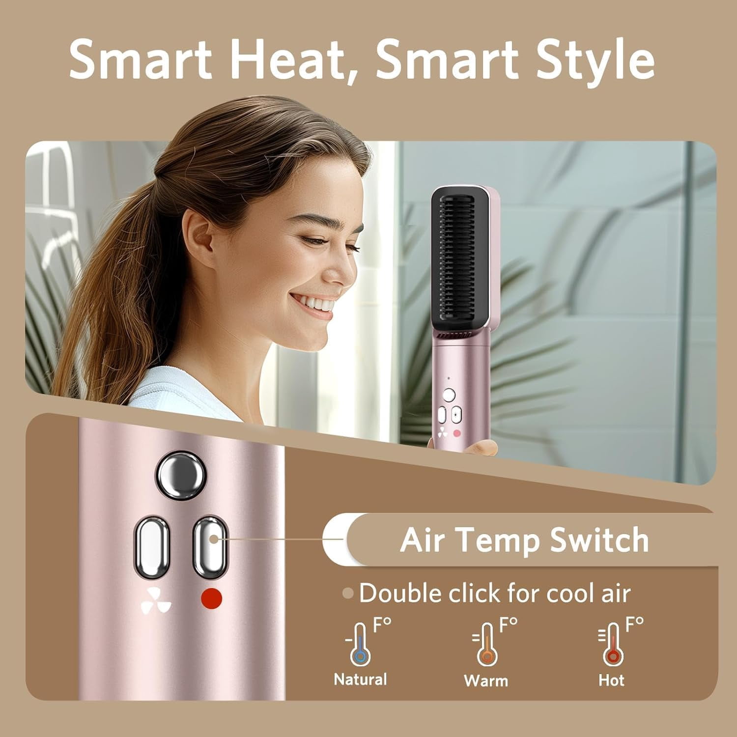 New Air Styler Hair Dryer Brush - 6 in 1 Hair Styler Ionic Auto Wrap Hot Air Curler Blow Dryer Brush, 38m/s High Speed Blowout Airflow Hair Dryer Multi Styler Fast Drying Styling for Curly/Straight H
