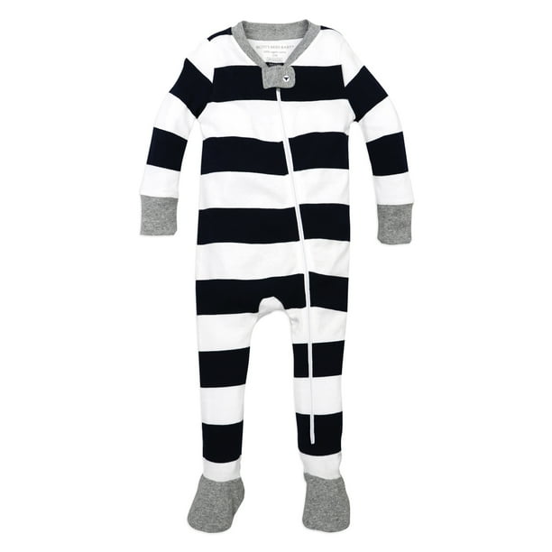 Burt s Bees Baby unisex baby Pajamas Zip Front Non Slip Footed