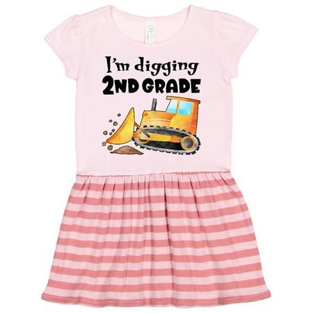 

Inktastic I m Digging 2nd Grade Construction Gift Toddler Girl Dress