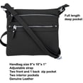 thumbnail image 3 of SILVERFEVER Genuine Leather 2 Zip Crossbody Traveler Handbag Purse, 3 of 3