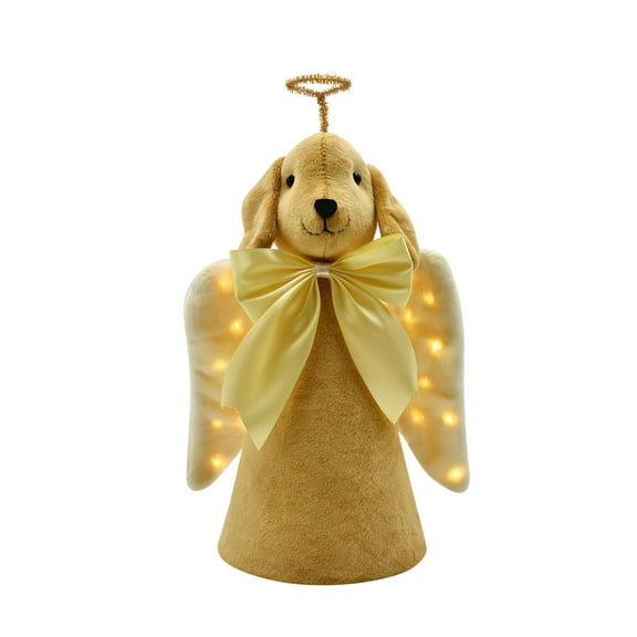 Dog Angel Tree Topper, Lighted Christmas Tree Topper, Cute Angel Ornament Christmas Decorations, Dog Lovers Gift