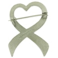 thumbnail image 3 of PinMart's Purple Glitter Heart Domestic Violence Awareness Ribbon Brooch, 3 of 3