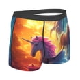 thumbnail image 2 of KLL Dreamy Night Sky White Horse Men's Cotton Boxer Briefs Underwear-Small, 2 of 8