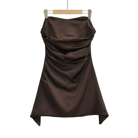Women Off The Shoulder Jade Jasmine Strapless Corset Satin Mini Dressdetail Anti-slip