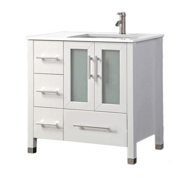 Sweden 36 Single Sink Bathroom Vanity Set Right Side White Com - 36 Inch Vanity With Sink On Right Sweden 36 Single Sink Bathroom Vanity Set Right Side White Com - 36 Inch Vanity With Sink On Right
