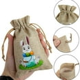 thumbnail image 5 of Easter Bunny Eggs Burlap Drawstring Pouch Bag for Easter Candy Gift Box Linen Party Favor Happy Easter Gift Bag Fillable Spring Holiday Favor, 5 of 5