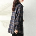 thumbnail image 5 of Plus Size Plaid Jackets for Womens Winter Fashion European Brushed Plaid Shirt Women's Long Sleeved Jacket Long Sleeved Hooded Casual Jacket, 5 of 6