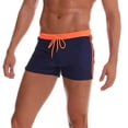 thumbnail image 6 of JoveMarine Men's Quick Dry Swim Trunks with Drawstring Solid Color Stitching Design for Sports and Swimming Comfortable Boxer Shorts Saffron M, 6 of 6