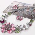 thumbnail image 5 of Silver Plated Charming Crystal Flower Bib Collar Necklace Earrings Jewelry Set, 5 of 5