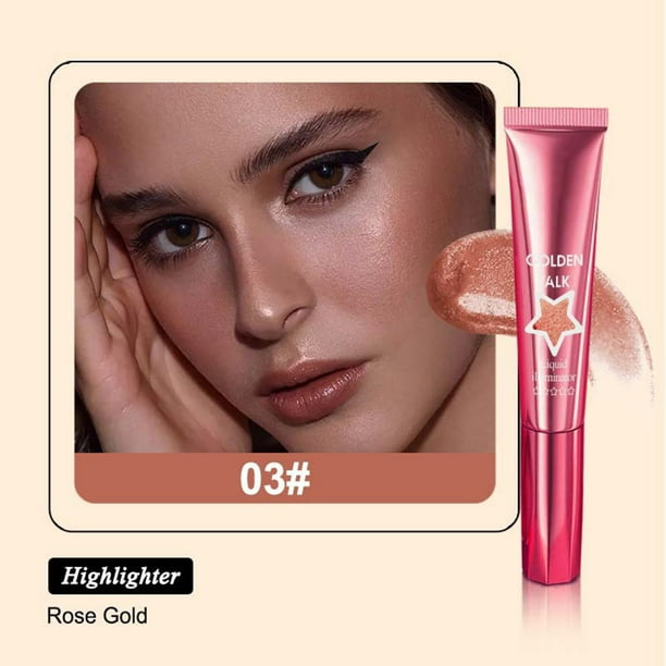 Fiudx Líquido Iluminado, Polvos de Maquillaje y Brillo Radiante, Brillo de Larga Duración, Brillo Facial Resistente Al Agua, Uso Diario Nocturno, Todo Tipo de Piel, Fórmula Brillo de 18 Ml