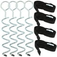 thumbnail image 5 of PTOOTP Heavy Duty Steel Spiral Ground Pegs with Anti-Reverse Design for Camping, Trampoline, Tent Security - 1 Set, 5 of 8