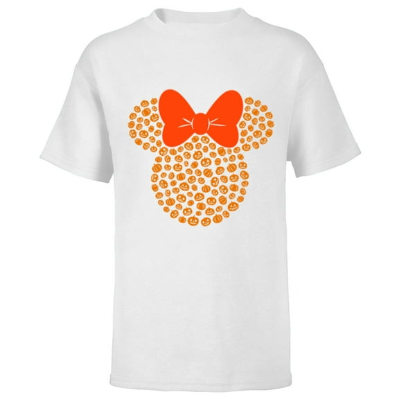 Disney Minnie Mouse Jack-O'-Lanterns Halloween - Short Sleeve T-Shirt for Kids - Customized-White