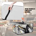 thumbnail image 5 of Renewold Toaster Oven Cover Stain-Resistant Washable Polyester Smart Oven Air Fryer Countertop Appliance Protective Case Home Kitchen Decor, 20.5 x 16.5 x 10 Inches, Horse Marble Black, 5 of 7
