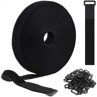 Cmple - 50PCS Reusable Cable Ties, Nylon Adjustable Cord Organizer Ties,  Multi-purpose Hook Loop Cable Management Wire Ties, 6-inch Black