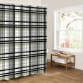 thumbnail image 5 of Sage Green Black Plaid Bathroom Curtain 96 Inch Shower Curtain with Hooks, Farmhouse Green Black Checkered Waterproof Polyester Bath Curtain Washable Bathtub Curtain 72''x 96'', 5 of 6