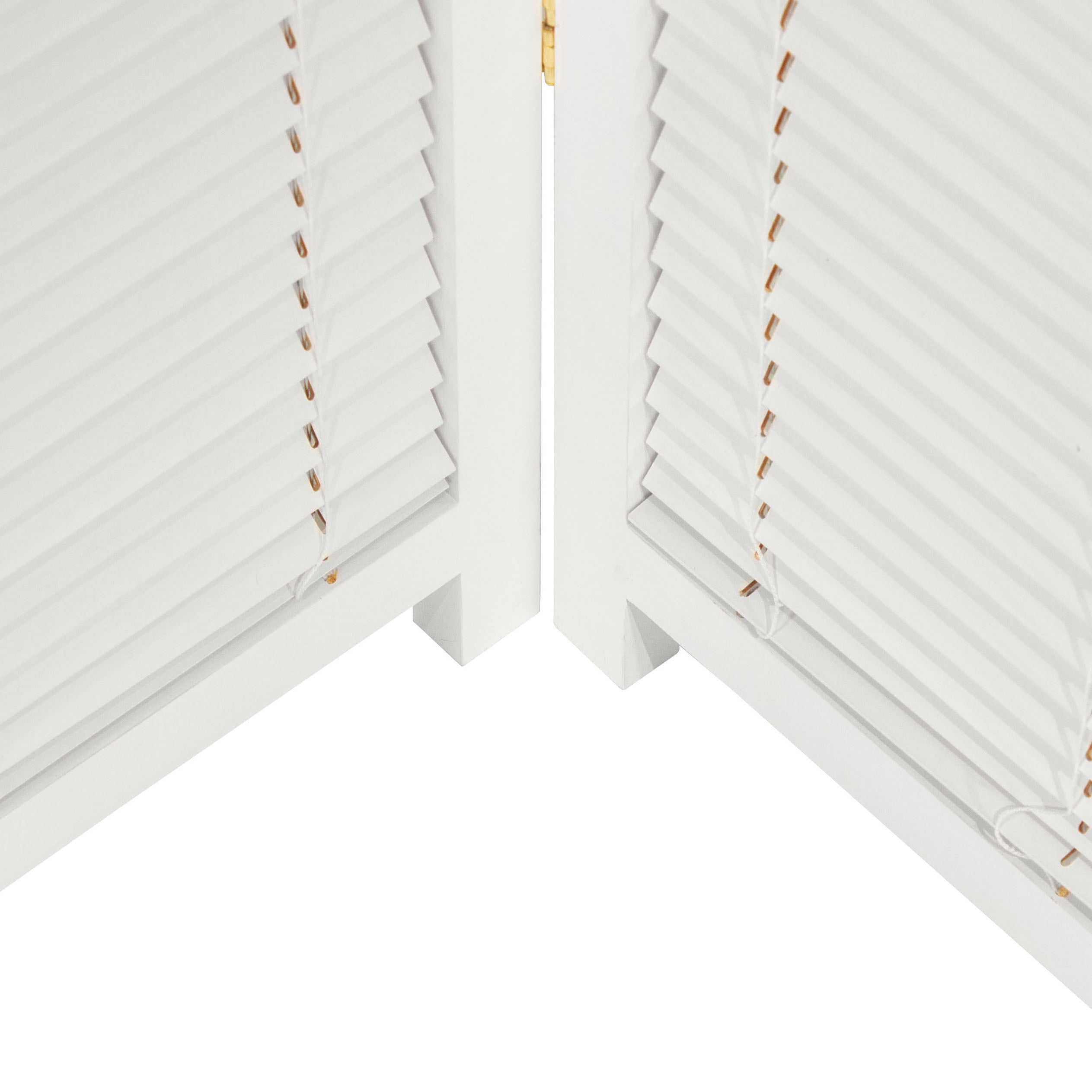 Red Lantern 6 ft. Tall White Shutter Room Divider - 4 Panel Freestanding
