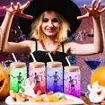 thumbnail image 3 of Juego de 2 vasos de vidrio con diseño de esqueleto para Halloween de 470 ml con tapas y pajillas, 3 of 7