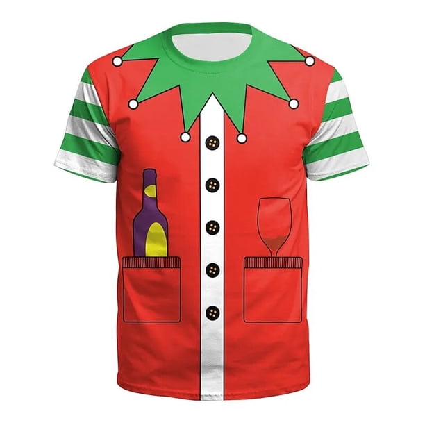 Nuevas camisetas para hombres con estampado de muñeco de nieve de Navidad en 3d, camisetas de manga corta Harajuku, ropa informal de verano para hombres, camiseta holgada de gran tamaño