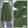 thumbnail image 5 of Keasmto Women Skirts Green Pleated Skirt Midi Long Cheetah High Waist Ladies Elasticized Summer A Line Skirts for Work Office M, 5 of 6