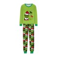 thumbnail image 4 of Moonsky-Red/Green Christmas Family Pajamas Matching Set Christmas Print Long Sleeve Tops and Green Plaid Pants Loungewear Soft Sleepwear#Women S, 4 of 4