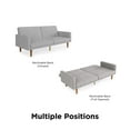 DHP Paxson Futon with USB Port, Convertible Sofa Bed, Light Gray Linen