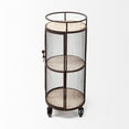 thumbnail image 2 of HomeRoots 376012 Cylindrical Metal Bar Cart, Matte Black, 2 of 2