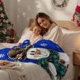 thumbnail image 4 of Flannel Fleece Throw Blankets Cute Snowman Snowflakes on Blue Throws Blankets, Winter Falling Snow Seamless Lightweight Soft Warm Blanket for Couch Sofa Bed Living Room All Season Use, 50x60in, 4 of 9