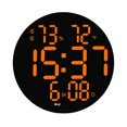 thumbnail image 2 of Reloj de pared BLESIY Sin tictac Pantalla temperatura humedad Control Remoto naranja 10 pulgadas, 2 of 5