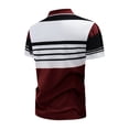 thumbnail image 6 of Xcmzpl Golf Shirts for Men Quick Dry Performance Short Sleeve Striped Color Block Moisture Wicking Collared Shirt S-5XL, 6 of 7