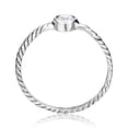 thumbnail image 6 of 925 Sterling Silver Chevron Ring With a White Round Cubic Zirconia Bezel, Wish Bone Ring, Hypoallergenic, Nickel and Lead-free, Artisan Handcrafted Designer Collection, Made in Israel, 6 of 8