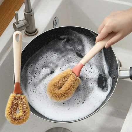 

Long Handle Palm Bristle Pot Brush Gas Household Cleaning Stove Kitchen Cleaning Products Cleaning Brush Dishwashing Brush Pot Degreasing Palm Brush For Household Essentials Kitchen Dining Room