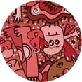 thumbnail image 1 of Ahgly Company Machine Washable Indoor Round Transitional Cranberry Red Area Rugs, 3' Round, 1 of 7