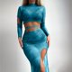 thumbnail image 4 of Traje de baño de 2 piezas para mujer, trajes de baño para mujer, conjunto de traje de baño para mujer, bikini dividido, falda de manga larga, traje de baño para mujer, 4 of 6