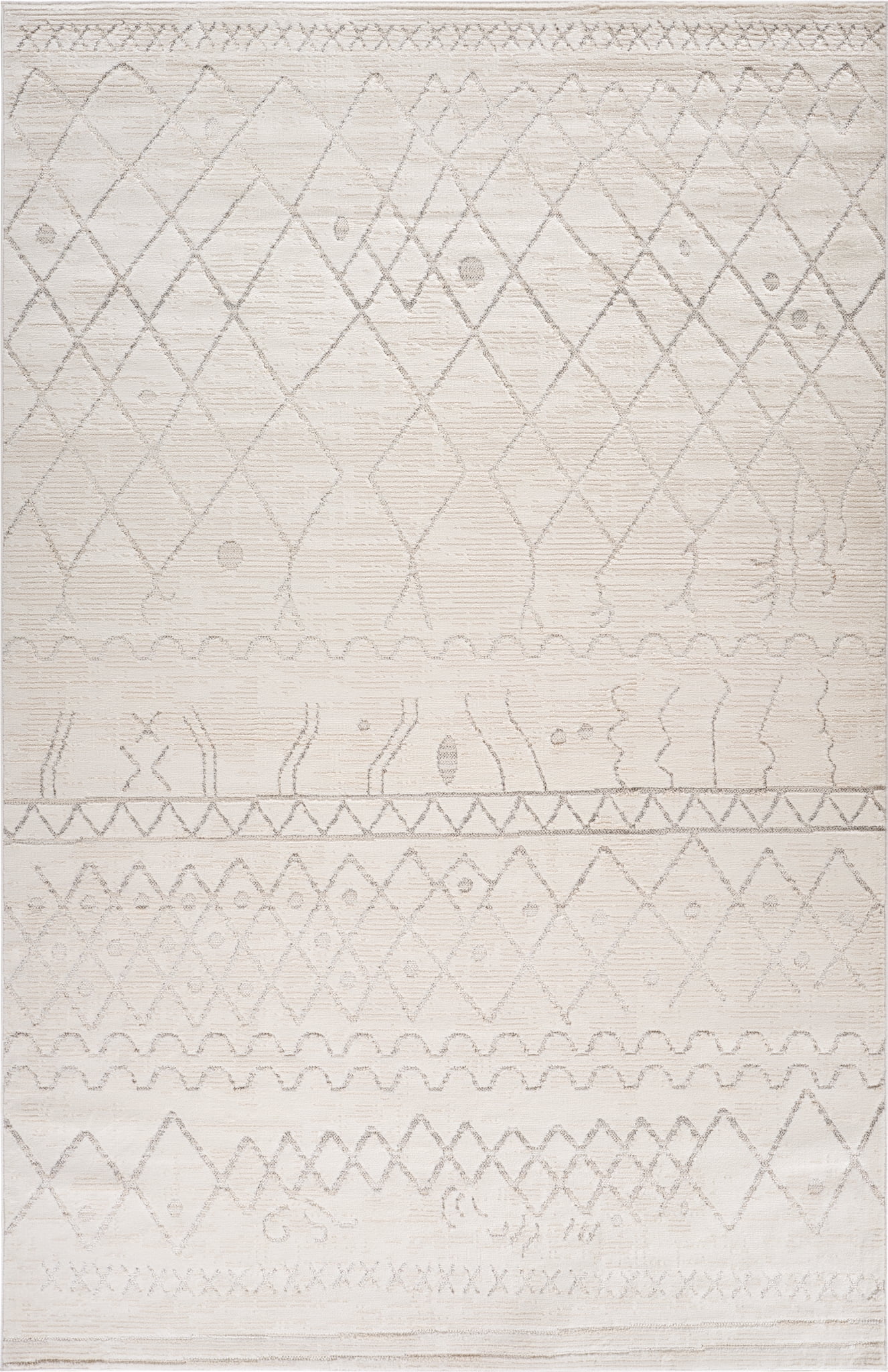 Rug Branch Astra Boho Indoor Area Rug, Beige Cream, Abstract - Living Room, Bedroom, Dining Room, and Kitchen