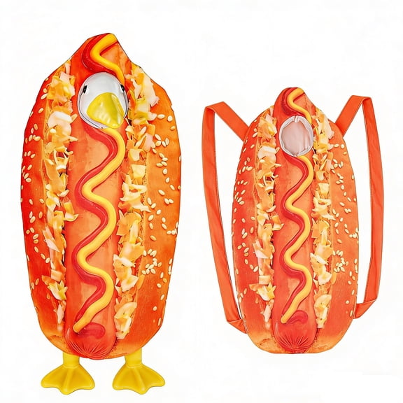 Patriotic Hot Dog Porch Goose Outfit With Shoulder Straps For 19-23 Inch Goose Statues Summer Novelty Style For Yard And Front Porch Decor