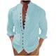 thumbnail image 2 of pstuiky camisas de manga larga para hombre, Camisa informal de moda para hombre, con cuello en V y mangas cortas, transpirable y con botones. Tops de talla grande para hombre xl, 2 of 6