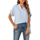 thumbnail image 1 of Txlixc, camisetas de manga corta para mujer, Color sólido/estampado, verano, cuello en V, blusas casuales sueltas, blusa, ropa de calle Txlixc Moda, 1 of 7