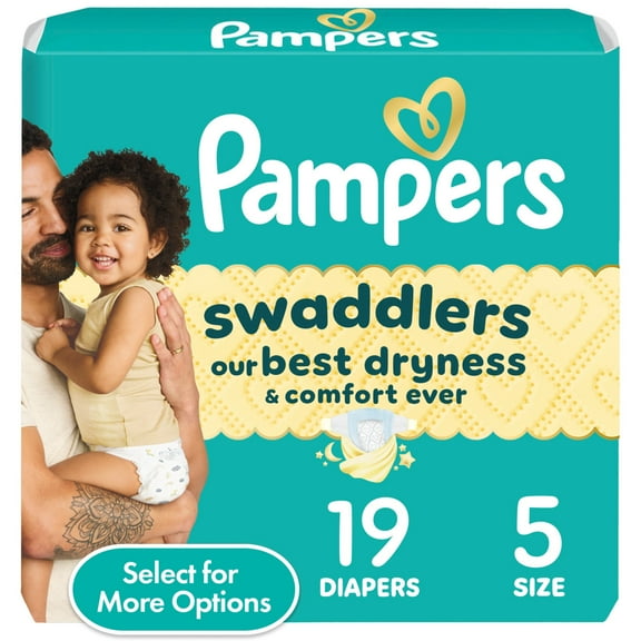 Pampers Swaddlers Baby Diapers Size 5, 19 Count (Select for More Options)