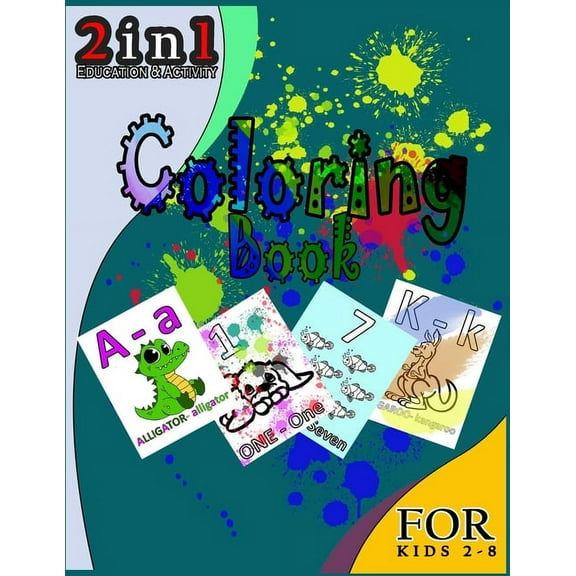 coloring book: 2 in 1 education and activity for Boys, Girls, Fun, ... book for kids ages 2-8 (Paperback)