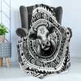 thumbnail image 3 of Ambesonne Rustic Fleece Throw Blanket Southwestern Cow Sketch Art 50"x70" Charcoal Grey and White, 3 of 5