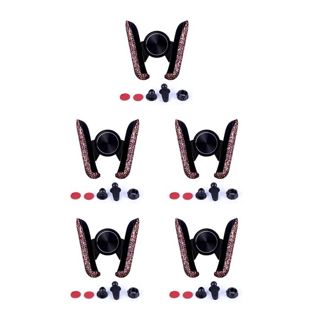 sweethay Soporte para teléfono móvil para automóvil Diamantes de imitación brillantes Soporte de clip para ventilación de aire Soporte en forma de V Type2 NO2